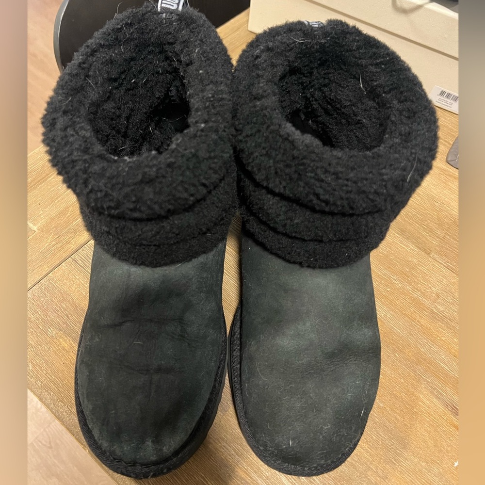 UGG Black and Dark Gray Winter Boots